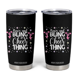 Bows And Bling Its A Cheer Thing Tumbler Cup Cheer Mom And Cheerleader Gift TS12 Black Print Your Wear
