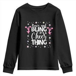 Bows And Bling Its A Cheer Thing Youth Sweatshirt Cheer Mom And Cheerleader Gift TS12 Black Print Your Wear