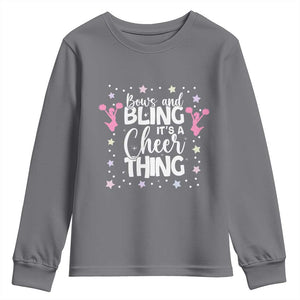 Bows And Bling Its A Cheer Thing Youth Sweatshirt Cheer Mom And Cheerleader Gift TS12 Charcoal Print Your Wear