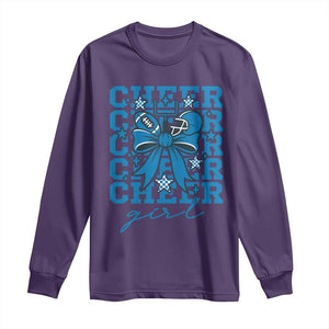 Proud Cheer Girl Long Sleeve Shirt Football Team Supporter Gift TS12 Purple Print Your Wear