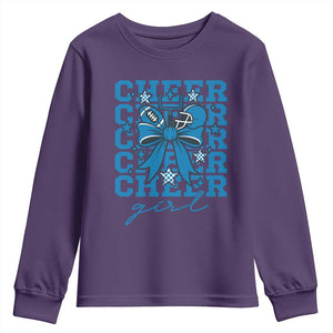 Proud Cheer Girl Youth Sweatshirt Football Team Supporter Gift TS12 Purple Print Your Wear