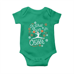 Oh What Fun It Is To Cheer Baby Onesie Funny Christmas Cheerleading Gift TS12 Irish Green Print Your Wear