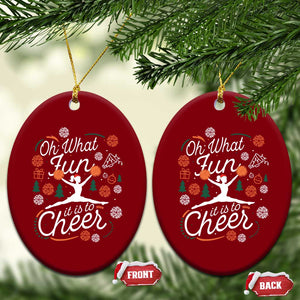 Oh What Fun It Is To Cheer Ceramic Ornament Funny Xmas Cheerleading Gift TS12 Print Your Wear