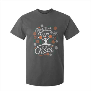 Oh What Fun It Is To Cheer T Shirt For Kid Funny Christmas Cheerleading Gift TS12 Dark Heather Print Your Wear