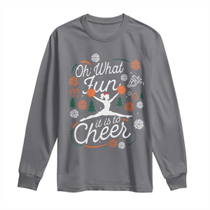 Oh What Fun It Is To Cheer Long Sleeve Shirt Funny Christmas Cheerleading Gift TS12 Charcoal Print Your Wear