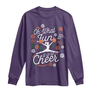 Oh What Fun It Is To Cheer Long Sleeve Shirt Funny Christmas Cheerleading Gift TS12 Purple Print Your Wear