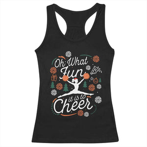Oh What Fun It Is To Cheer Racerback Tank Top Funny Christmas Cheerleading Gift - Print Your Wear