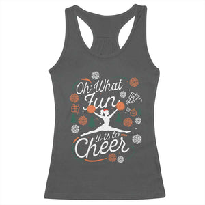 Oh What Fun It Is To Cheer Racerback Tank Top Funny Christmas Cheerleading Gift - Print Your Wear