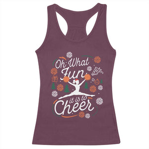 Oh What Fun It Is To Cheer Racerback Tank Top Funny Christmas Cheerleading Gift - Print Your Wear