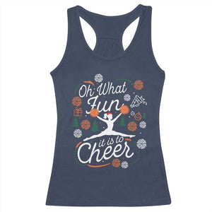 Oh What Fun It Is To Cheer Racerback Tank Top Funny Christmas Cheerleading Gift - Print Your Wear