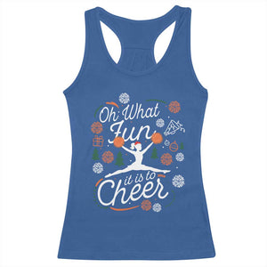 Oh What Fun It Is To Cheer Racerback Tank Top Funny Christmas Cheerleading Gift - Print Your Wear