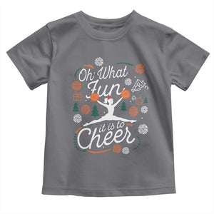 Oh What Fun It Is To Cheer Toddler T Shirt Funny Christmas Cheerleading Gift TS12 Charcoal Print Your Wear