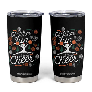 Oh What Fun It Is To Cheer Tumbler Cup Funny Christmas Cheerleading Gift TS12 Black Print Your Wear