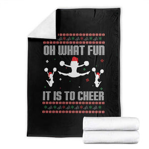 Ugly Christmas Cheerleading Throw Blanket Oh What Fun It Is To Cheer Gift TS12 Black Print Your Wear
