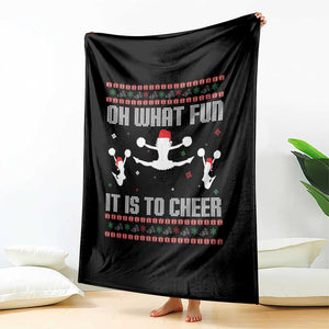 Ugly Christmas Cheerleading Throw Blanket Oh What Fun It Is To Cheer Gift TS12 Print Your Wear