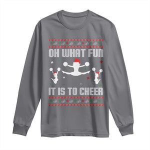 Ugly Christmas Cheerleading Long Sleeve Shirt Oh What Fun It Is To Cheer Gift TS12 Charcoal Print Your Wear