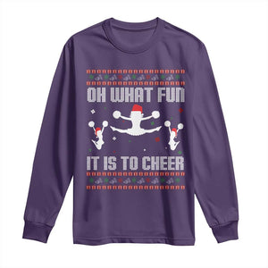 Ugly Christmas Cheerleading Long Sleeve Shirt Oh What Fun It Is To Cheer Gift TS12 Purple Print Your Wear