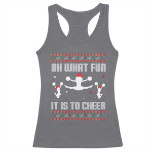 Ugly Christmas Cheerleading Racerback Tank Top Oh What Fun It Is To Cheer Gift - Print Your Wear
