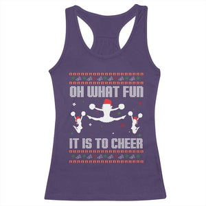 Ugly Christmas Cheerleading Racerback Tank Top Oh What Fun It Is To Cheer Gift - Print Your Wear