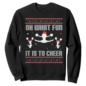 Ugly Christmas Cheerleading Sweatshirt Oh What Fun It Is To Cheer Gift TS12 Black Print Your Wear