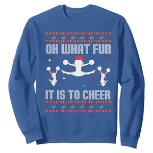 Ugly Christmas Cheerleading Sweatshirt Oh What Fun It Is To Cheer Gift TS12 Royal Blue Print Your Wear