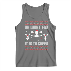 Ugly Christmas Cheerleading Tank Top Oh What Fun It Is To Cheer Gift TS12 Black Heather Print Your Wear