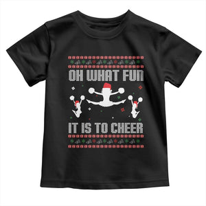Ugly Christmas Cheerleading Toddler T Shirt Oh What Fun It Is To Cheer Gift TS12 Black Print Your Wear