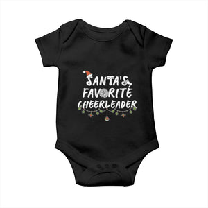 Santa Favorite Cheerleader Baby Onesie Christmas Cheerleading Gift TS12 Black Print Your Wear