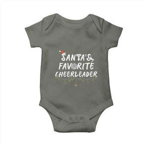 Santa Favorite Cheerleader Baby Onesie Christmas Cheerleading Gift TS12 Military Green Print Your Wear
