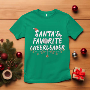 Santa Favorite Cheerleader T Shirt Christmas Cheerleading Gift TS12 Irish Green Print Your Wear