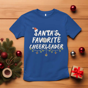 Santa Favorite Cheerleader T Shirt Christmas Cheerleading Gift TS12 Royal Blue Print Your Wear