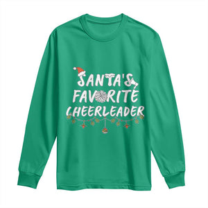 Santa Favorite Cheerleader Long Sleeve Shirt Christmas Cheerleading Gift TS12 Irish Green Print Your Wear