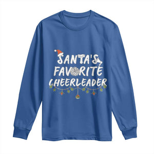 Santa Favorite Cheerleader Long Sleeve Shirt Christmas Cheerleading Gift TS12 Royal Blue Print Your Wear