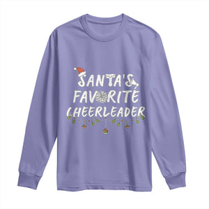 Santa Favorite Cheerleader Long Sleeve Shirt Christmas Cheerleading Gift TS12 Violet Print Your Wear