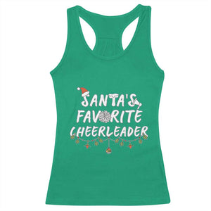 Santa Favorite Cheerleader Racerback Tank Top Christmas Cheerleading Gift - Print Your Wear