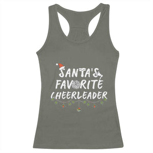 Santa Favorite Cheerleader Racerback Tank Top Christmas Cheerleading Gift TS12 Military Green Print Your Wear