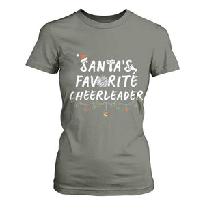 Santa Favorite Cheerleader T Shirt For Women Christmas Cheerleading Gift TS12 Military Green Print Your Wear
