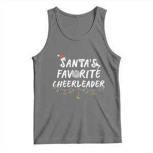Santa Favorite Cheerleader Tank Top Christmas Cheerleading Gift TS12 Black Heather Print Your Wear