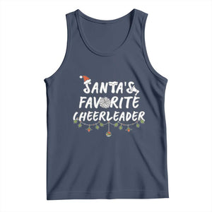 Santa Favorite Cheerleader Tank Top Christmas Cheerleading Gift TS12 Navy Print Your Wear