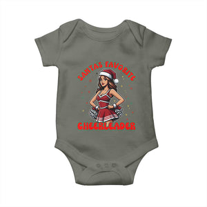 Santa Favorite Cheerleader Baby Onesie Funny Christmas Cheer Gift TS12 Military Green Print Your Wear