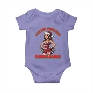 Santa Favorite Cheerleader Baby Onesie Funny Christmas Cheer Gift TS12 Violet Print Your Wear