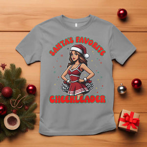 Santa Favorite Cheerleader T Shirt Funny Christmas Cheer Gift TS12 Sport Gray Print Your Wear
