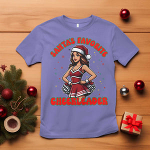 Santa Favorite Cheerleader T Shirt Funny Christmas Cheer Gift TS12 Violet Print Your Wear