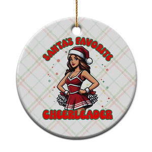 Santa Favorite Cheerleader Ceramic Ornament Funny Xmas Cheer Gift TS12 1pc Christmas Plaid Print Your Wear