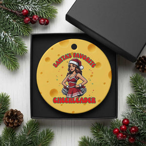 Santa Favorite Cheerleader Ceramic Ornament Funny Xmas Cheer Gift TS12 1pc Yellow Cheese Print Your Wear