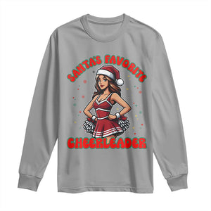 Santa Favorite Cheerleader Long Sleeve Shirt Funny Christmas Cheer Gift TS12 Sport Gray Print Your Wear