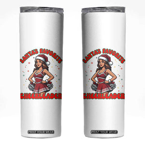 Santa Favorite Cheerleader Skinny Tumbler Funny Christmas Cheer Gift TS12 White Print Your Wear