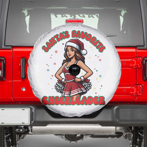 Santa Favorite Cheerleader Spare Tire Cover Funny Christmas Cheer Gift TS12 White Print Your Wear