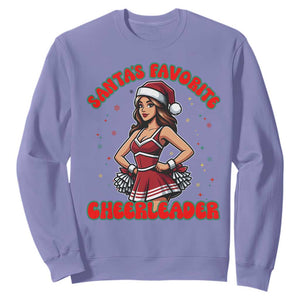 Santa Favorite Cheerleader Sweatshirt Funny Christmas Cheer Gift TS12 Violet Print Your Wear