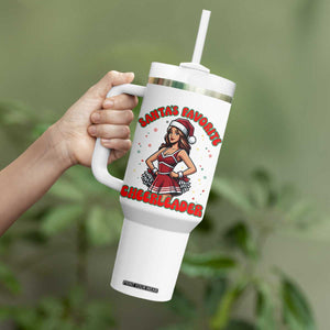 Santa Favorite Cheerleader Tumbler With Handle Funny Christmas Cheer Gift TS12 Print Your Wear